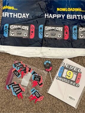 Nintendo Switch 9th Birthday party decor lot
